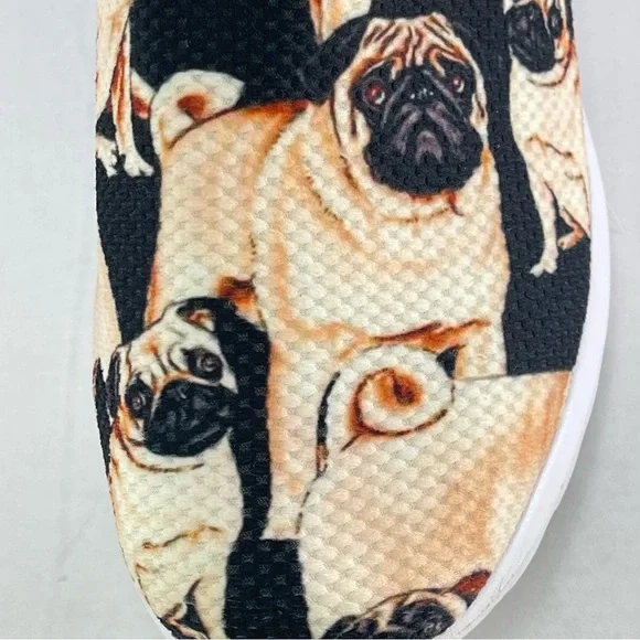 Pug Print Slip-On Clogs Shoes for Nurses Size 9 - Picture 2 of 11